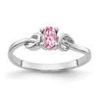 14k White Gold 5x3mm Oval Pink Tourmaline Knot Ring