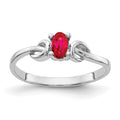 14k White Gold 5x3mm Oval Ruby Knot Ring
