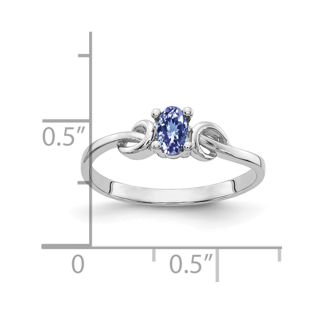 14k White Gold 5x3mm Oval Tanzanite Knot Ring