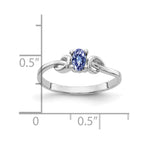 14k White Gold 5x3mm Oval Tanzanite Knot Ring