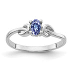 14k White Gold 5x3mm Oval Tanzanite Knot Ring
