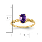 14k 7x5mm Oval Amethyst Ring