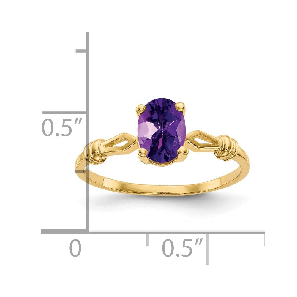 14k 7x5mm Oval Amethyst Ring