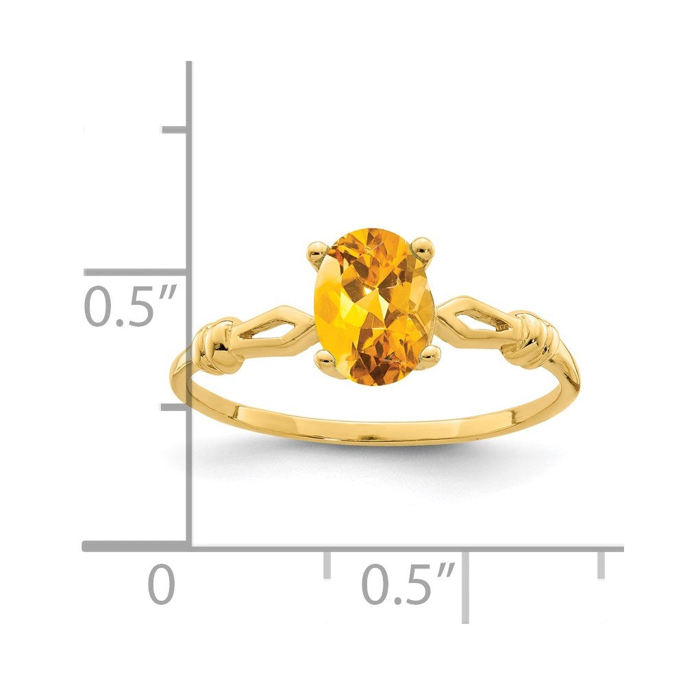14k 7x5mm Oval Citrine Ring