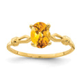 14k 7x5mm Oval Citrine Ring