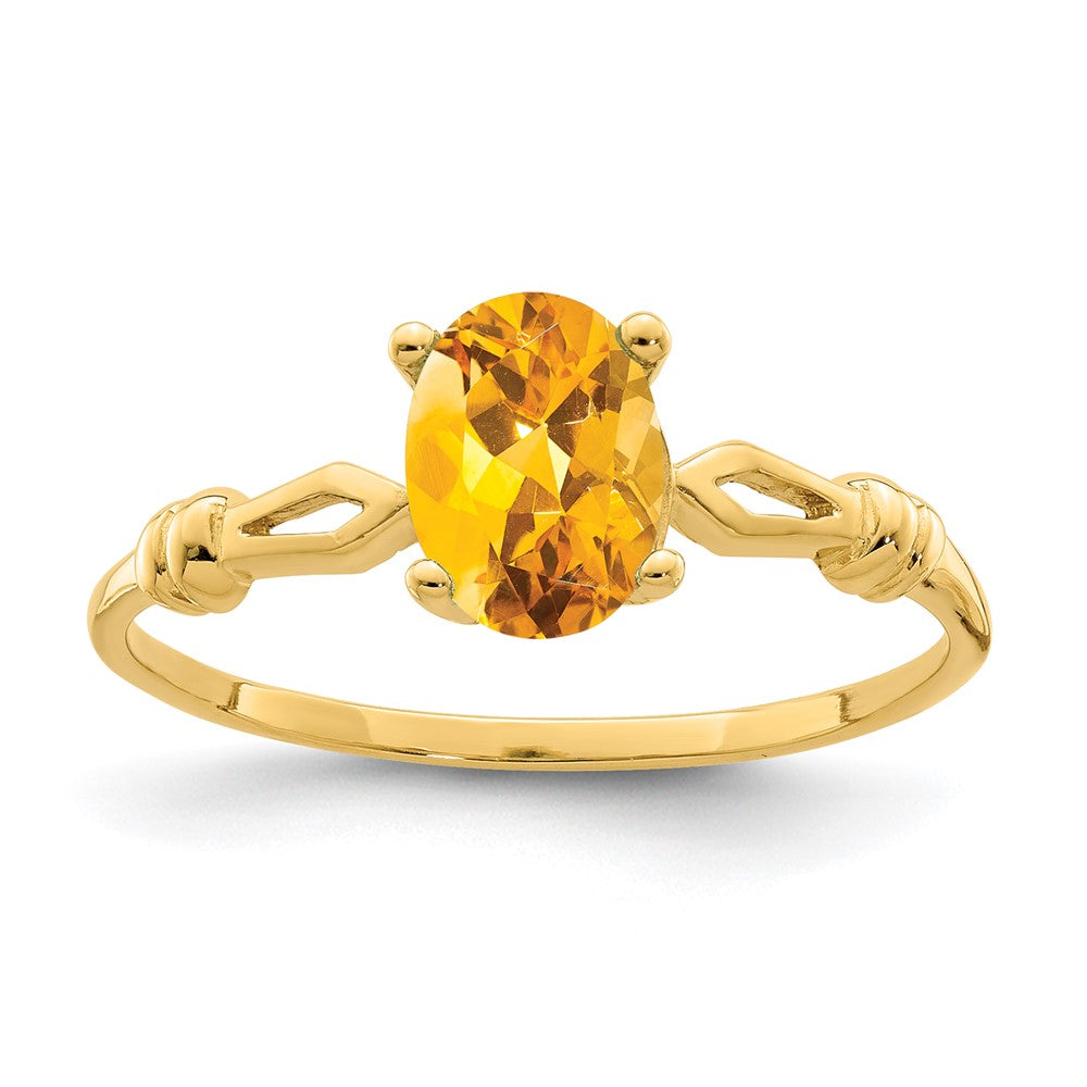 14k 7x5mm Oval Citrine Ring