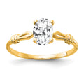 14k 7x5mm Oval Cubic Zirconia Ring