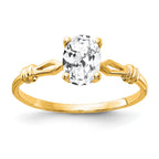 14k 7x5mm Oval Cubic Zirconia Ring