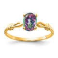 14k 7x5mm Oval Mystic Fire Topaz Ring