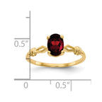 14k 7x5mm Oval Garnet Ring
