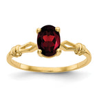 14k 7x5mm Oval Garnet Ring