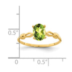 14k 7x5mm Oval Peridot Ring