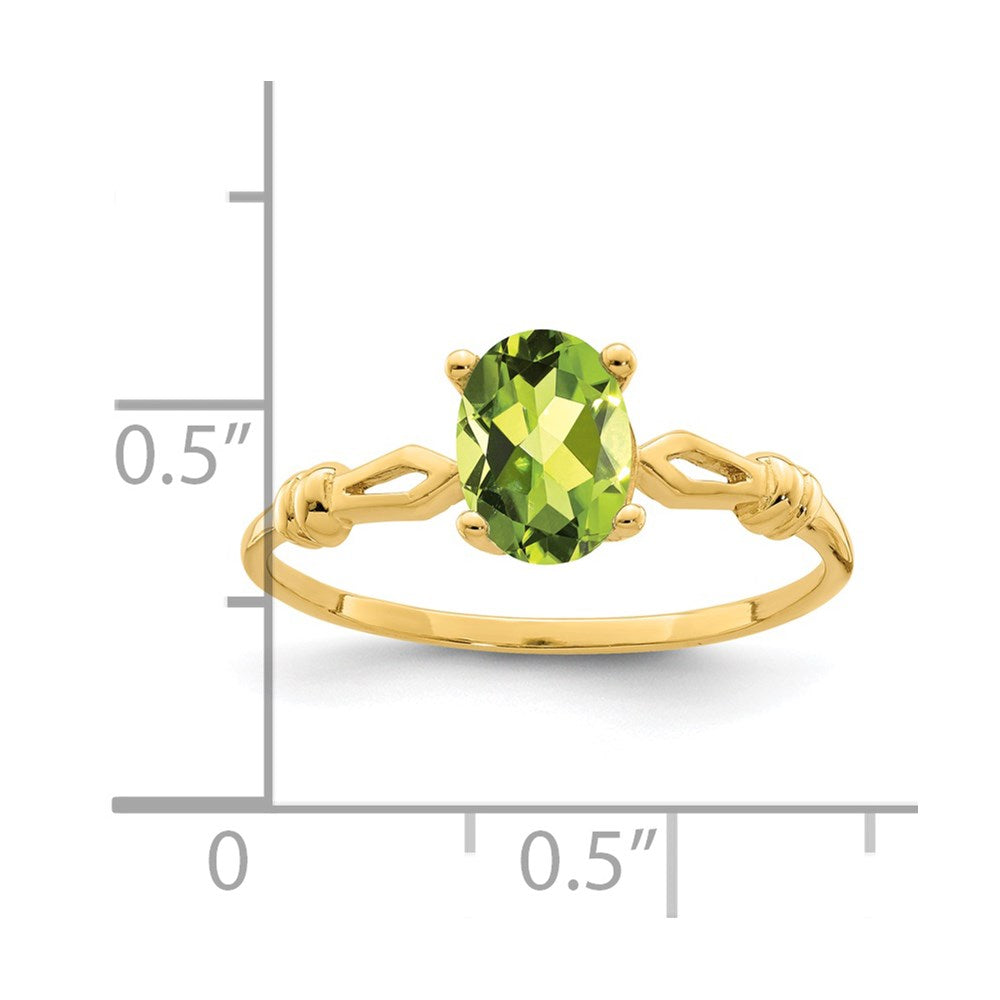 14k 7x5mm Oval Peridot Ring