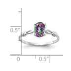14k White Gold 7x5mm Oval Mystic Fire Topaz Ring