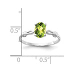 14k White Gold 7x5mm Oval Peridot Ring
