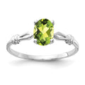 14k White Gold 7x5mm Oval Peridot Ring