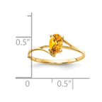 14k 6x4mm Oval Citrine Bypass Ring