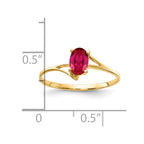 14k 6x4mm Oval Ruby Bypass Ring