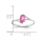 14k White Gold 6x4mm Oval Pink Sapphire Ring