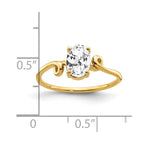 14k 7x5mm Oval Cubic Zirconia Ring
