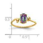 14k 7x5mm Oval Mystic Fire Topaz Ring