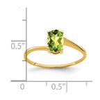 14k 7x5mm Oval Peridot ring