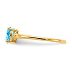 14k 6x4mm Oval Blue Topaz Ring
