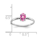 14k White Gold 6x4mm Oval Pink Sapphire Ring