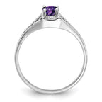 14k White Gold 6x4mm Oval Amethyst Filigree Ring