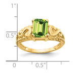 14k 8x6mm Emerald-cut Peridot Ring