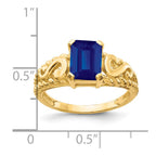 14k 8x6mm Emerald-cut Blue Sapphire Ring