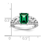 14k White Gold 8x6mm Emerald-cut Mount St. Helens Ring