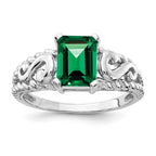 14k White Gold 8x6mm Emerald-cut Mount St. Helens Ring