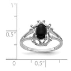 14k White Gold 7x5mm Oval Onyx Ring