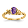 14k 6x4mm Oval Amethyst and A Diamond Ring