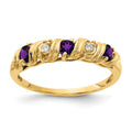 14k 2.75mm Round Amethyst and A Diamond Twist Ring