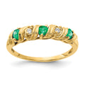 14k 2.75mm Emerald and A Diamond Twist Ring