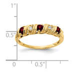 14k 2.75mm Round Garnet and AAA Diamond Twist Ring