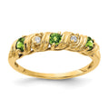 14k 2.75mm Round Peridot and AAA Diamond Twist Ring