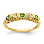 14k 2.75mm Round Peridot and A Diamond Twist Ring