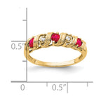 14k 2.75mm Ruby and AAA Diamond Twist Ring