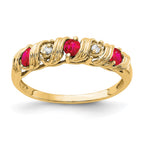 14k 2.75mm Ruby and AAA Diamond Twist Ring