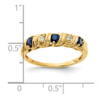 14k 2.75mm Blue Sapphire and VS Diamond Twist Ring