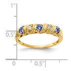 14k 2.75mm Round Tanzanite and AAA Diamond Twist Ring