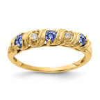 14k 2.75mm Round Tanzanite and A Diamond Twist Ring