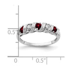 14k White Gold 2.75mm Round Garnet and AA Diamond Twist Ring