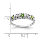 14k White Gold 2.75mm Round Peridot and VS Diamond Twist Ring