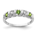 14k White Gold 2.75mm Round Peridot and VS Diamond Twist Ring