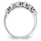 14k White Gold 2.75mm Ruby and A Diamond Twist Ring