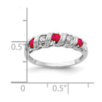 14k White Gold 2.75mm Ruby and A Diamond Twist Ring